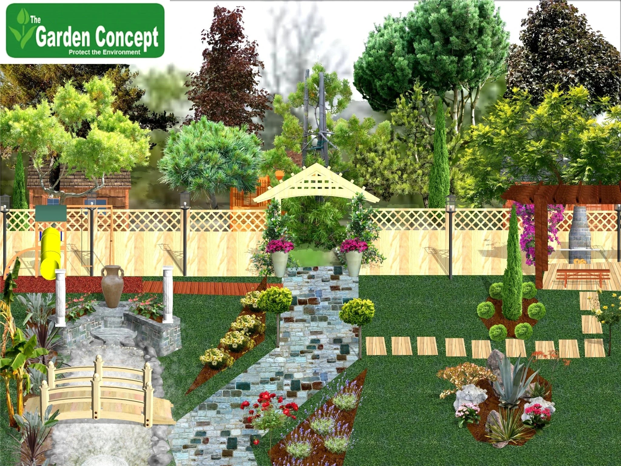 διαμόρφωση κήπων με πραγματική φωτογράφια του χώρου